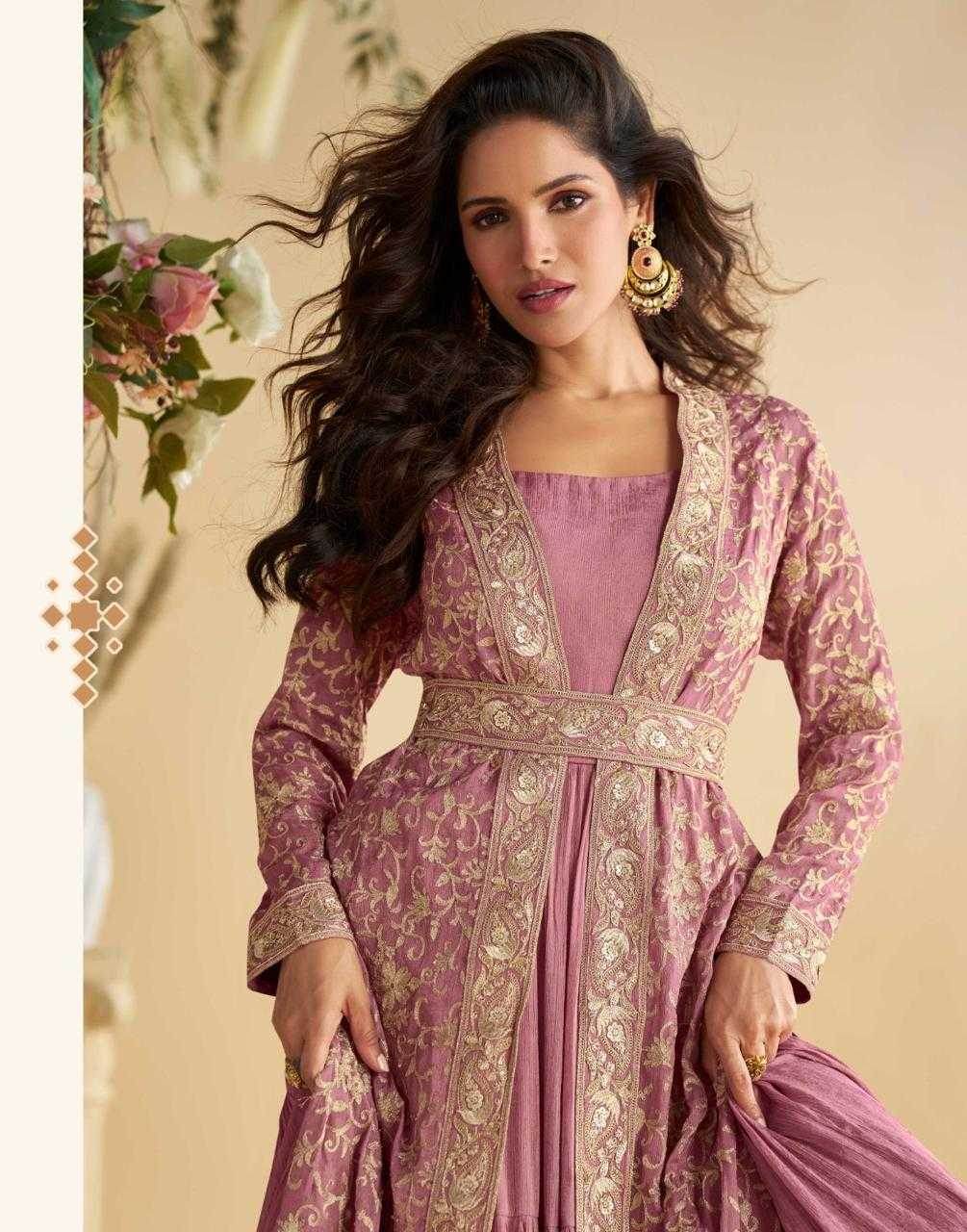 Chinon Silk Western Wears Embroidered Suits Gown Dresses - MYLUXURY LANE ENTERPRISE